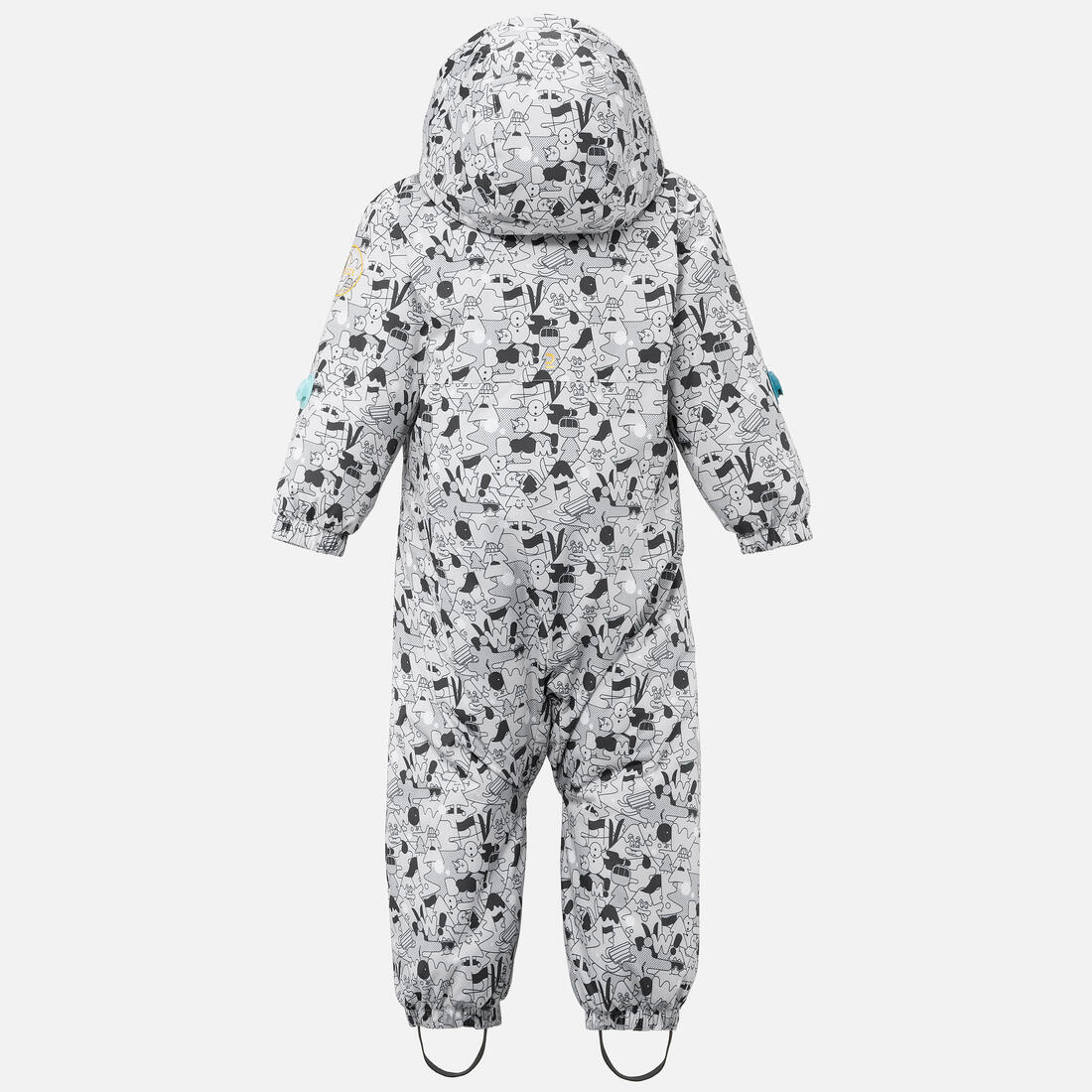 Combinaison ski bébé chaude - 500 warm - motifs gris