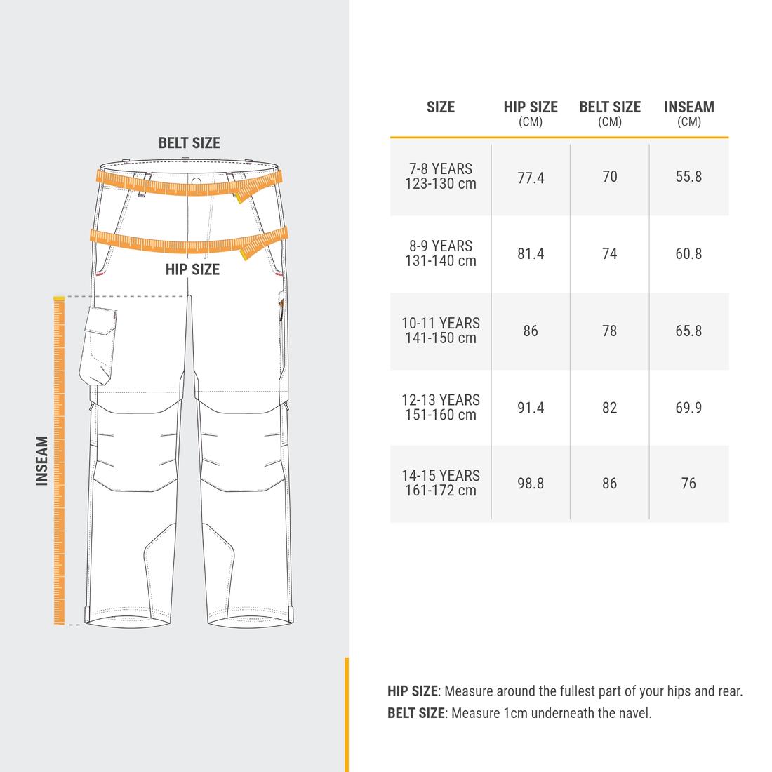 Pantalon de randonnée modulable enfant MH500 7-15 ans