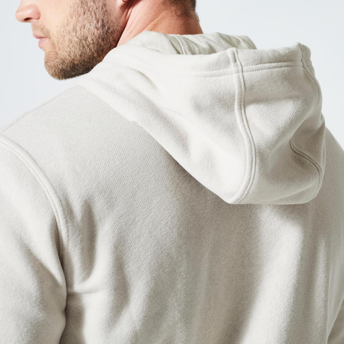 Sweat zippé à capuche de fitness en molleton homme