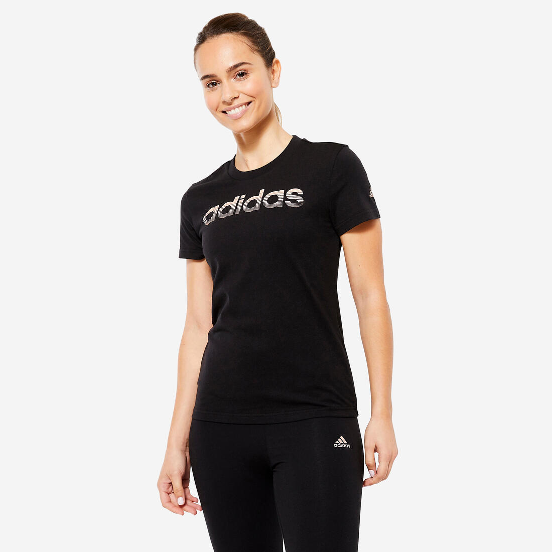 T-SHIRT DE FITNESS SOFT TRAINING ADIDAS FEMME NOIR