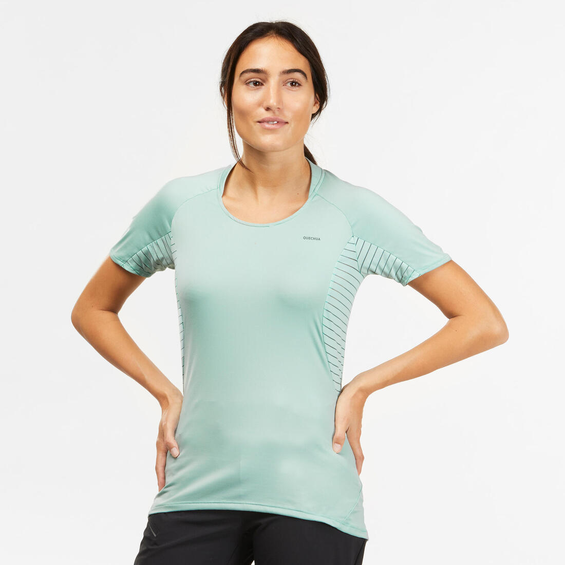 T-shirt manches courtes de randonnée montagne - MH500 - Femme