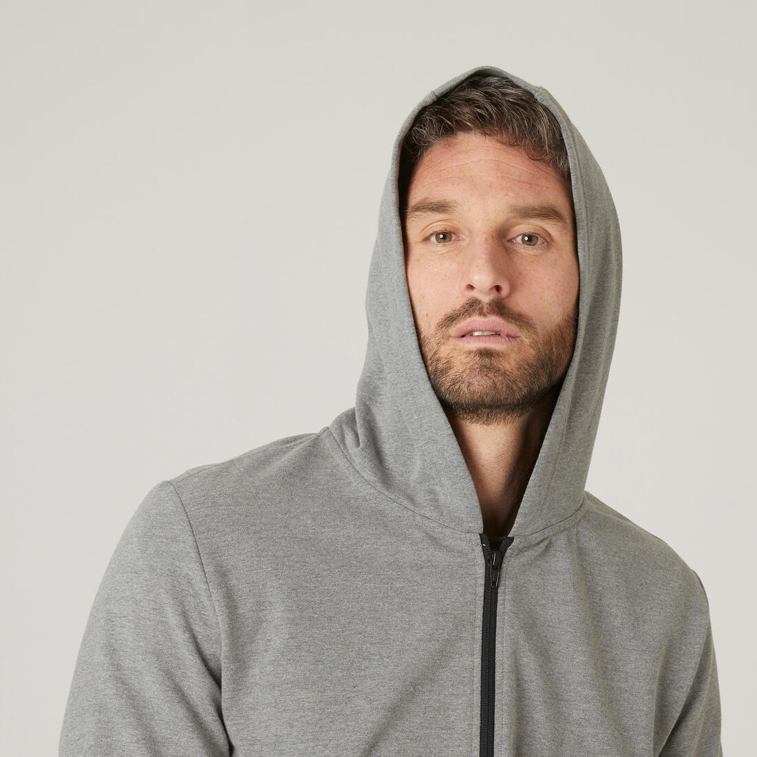 Sweat zippé à capuche fitness homme  - 100