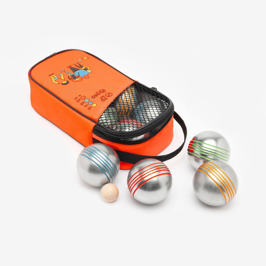 JEU DE 8 BOULES DE PETANQUE COULEUR LOISIR 100