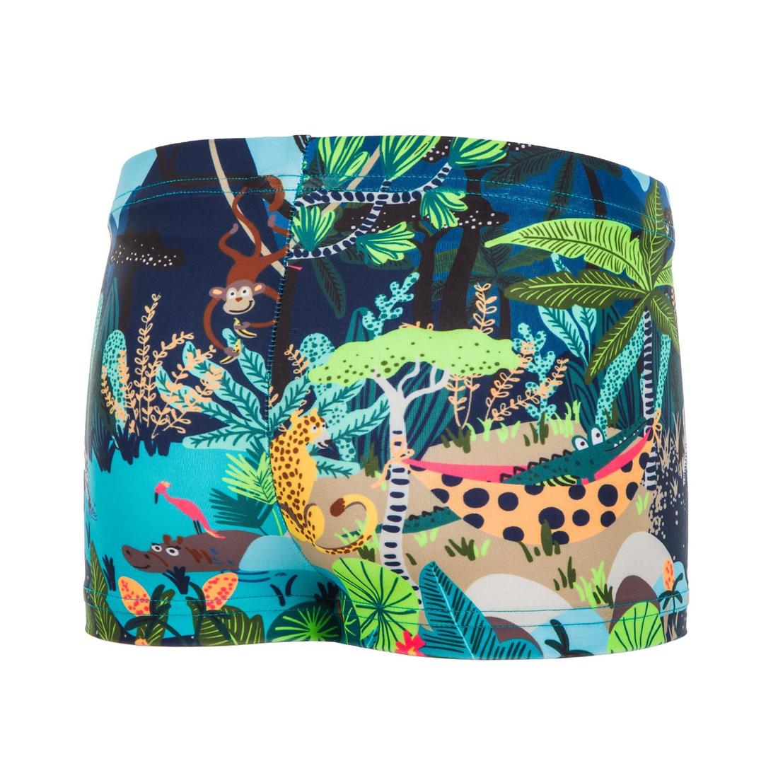 BOXER DE BAIN BEBE / ENFANT BLEU IMPRIME FISH