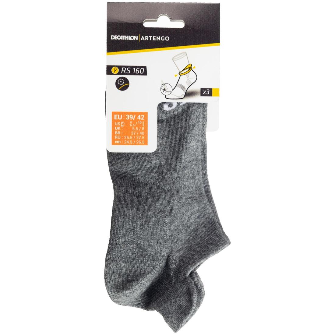 CHAUSSETTES DE SPORT BASSES ARTENGO RS 160 LOT DE 3