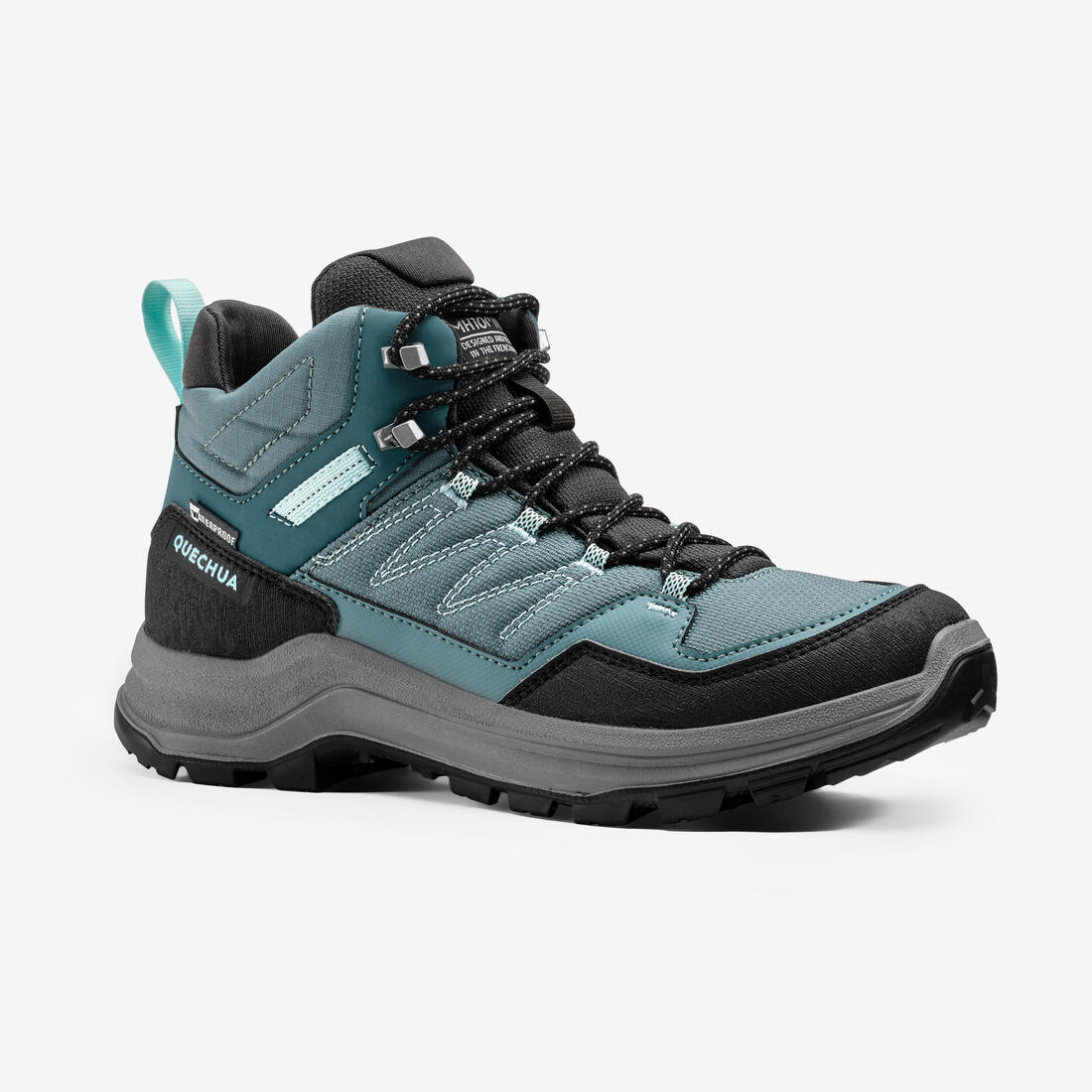 Chaussures imperméables de randonnée montagne - MH100 Mid Vert - Femme