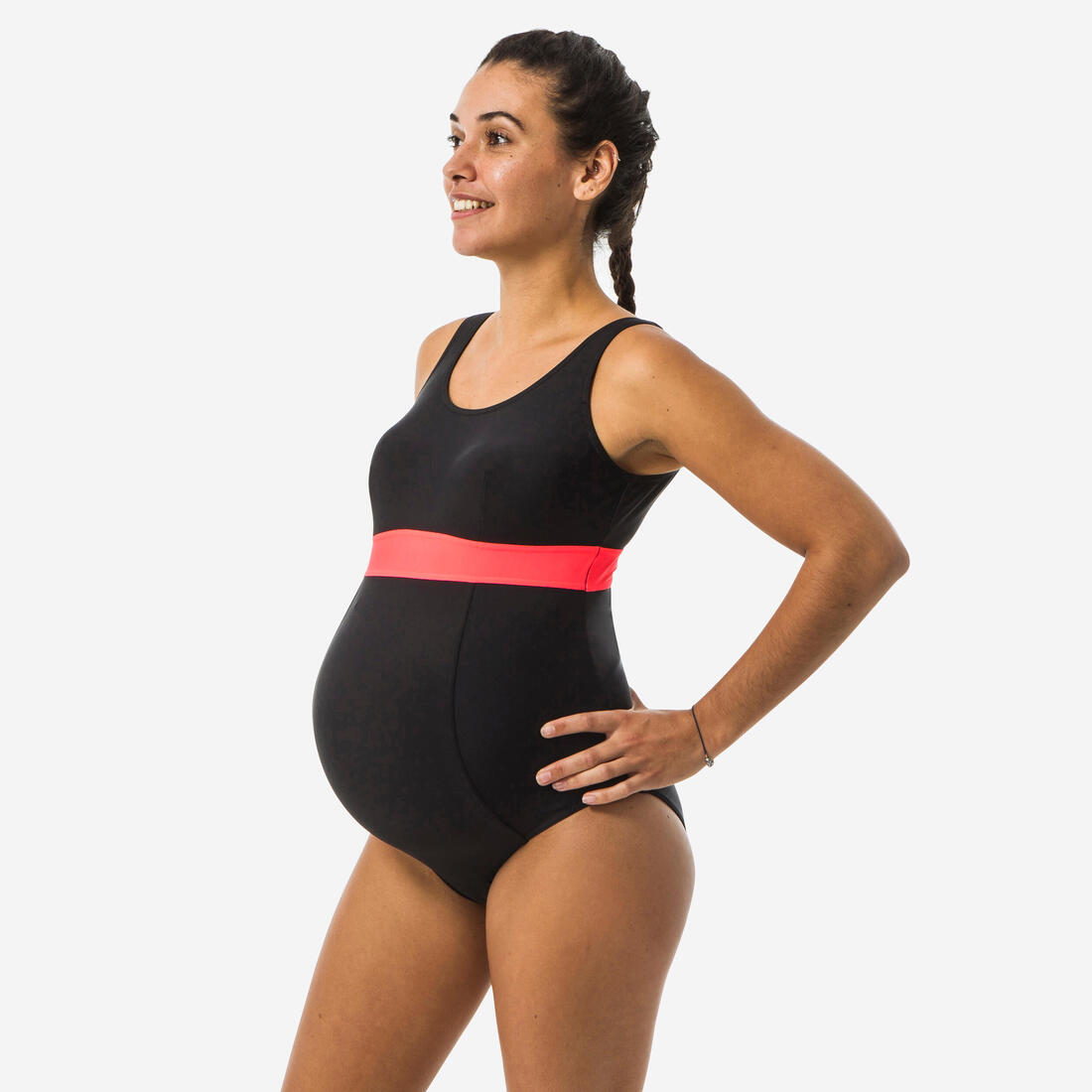 Maillot de bain de natation 1 pièce future maman Romane bleu Yuka