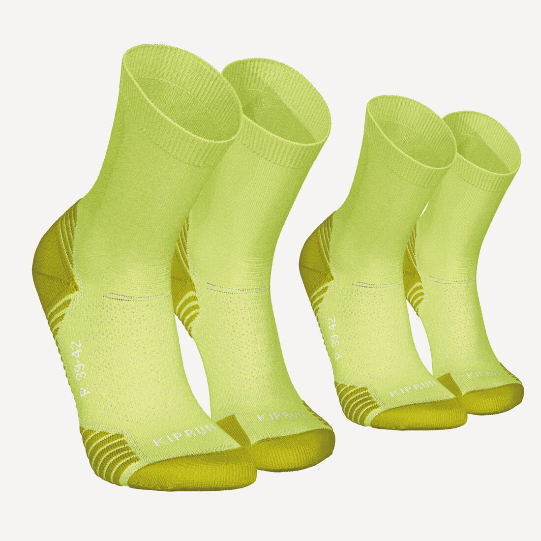 Lot de 2 paires de chaussettes de running run500 epaisses mi-mollet