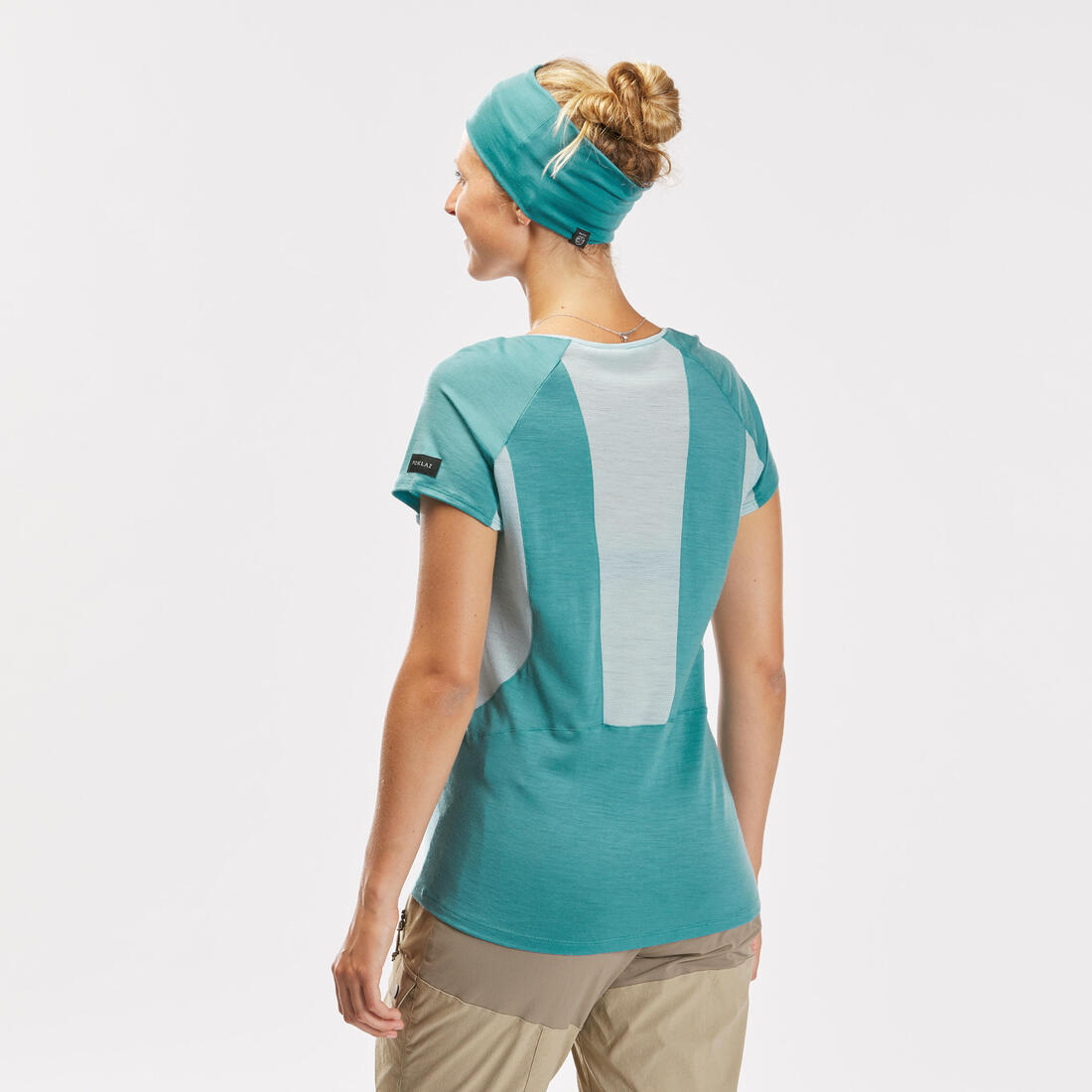 T-shirt de trek manches courtes en laine mérinos - Femme - MT500