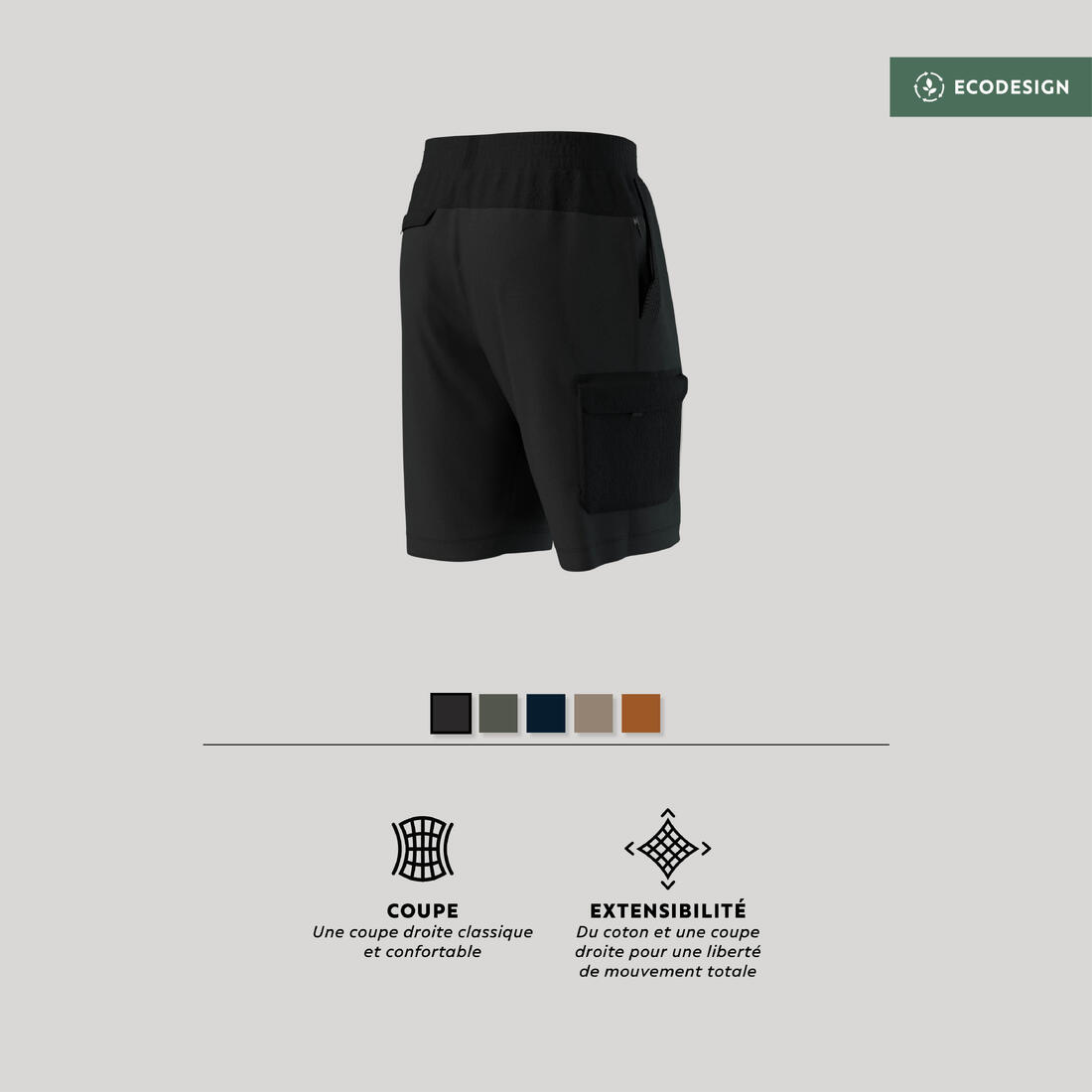 Short Cargo Fitness Homme - 520 noir