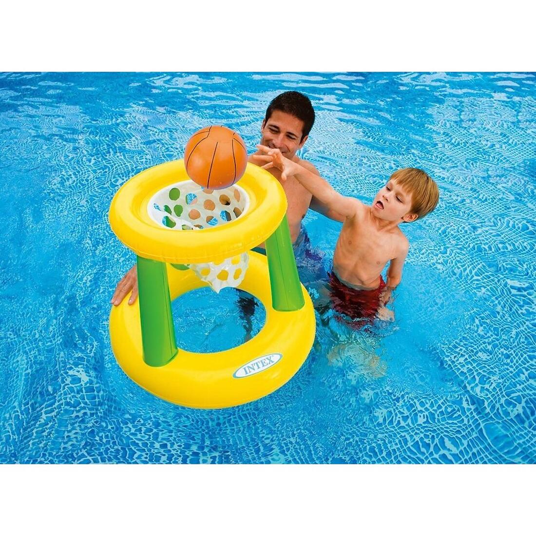 JEUX PANIER DE BASKET-BALL FLOTTANT AQUATIQUE INTEX ENFANTS ORANGE/JAUNE