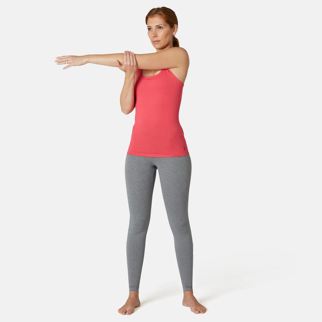 Débardeur Fitness femme dos en x slim coton - 500 gris