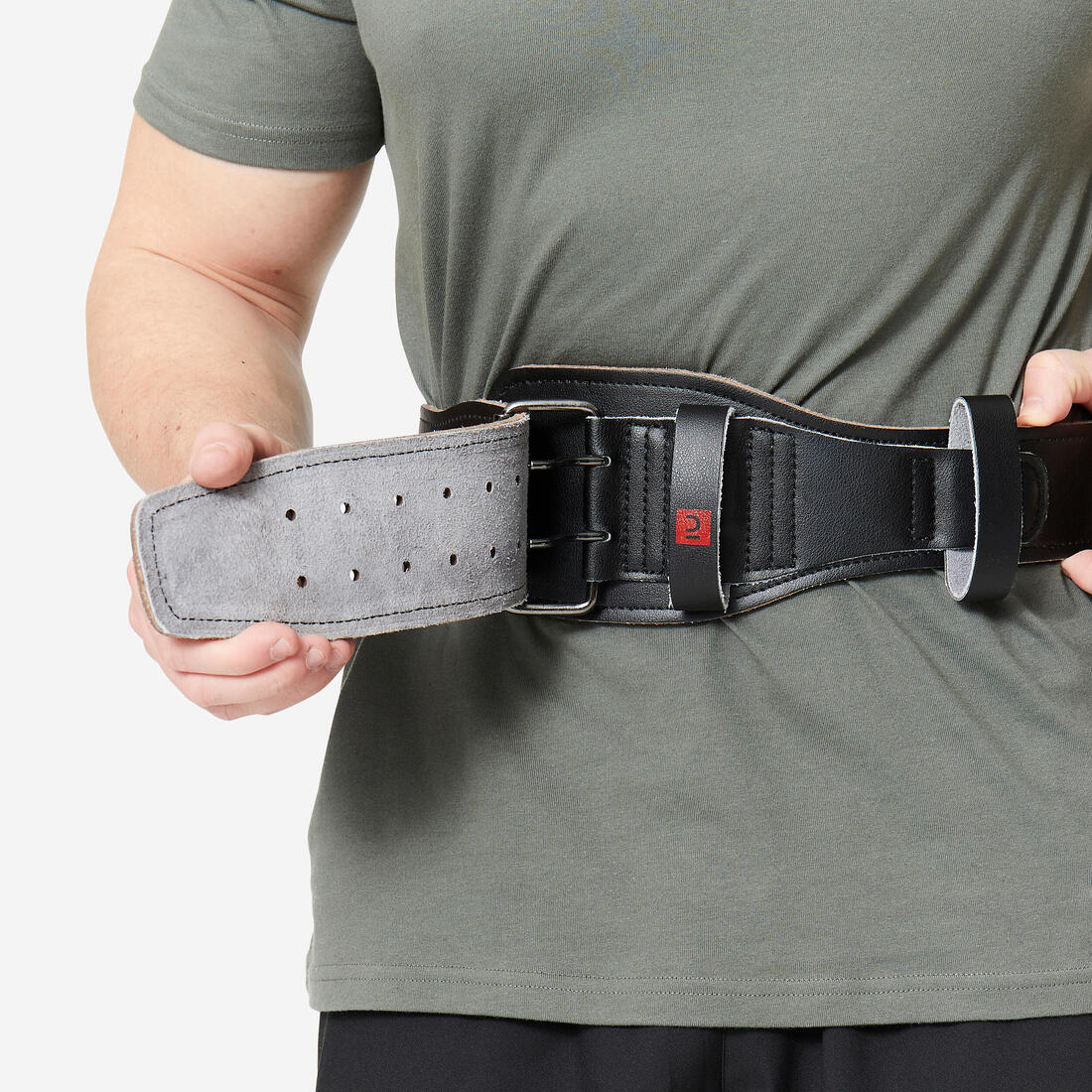 Ceinture lombaire de musculation en cuir noire