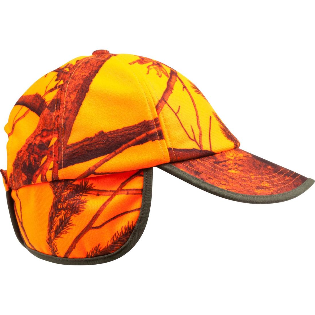 CASQUETTE CHASSE A RABAT CAMOUFLAGE ORANGE