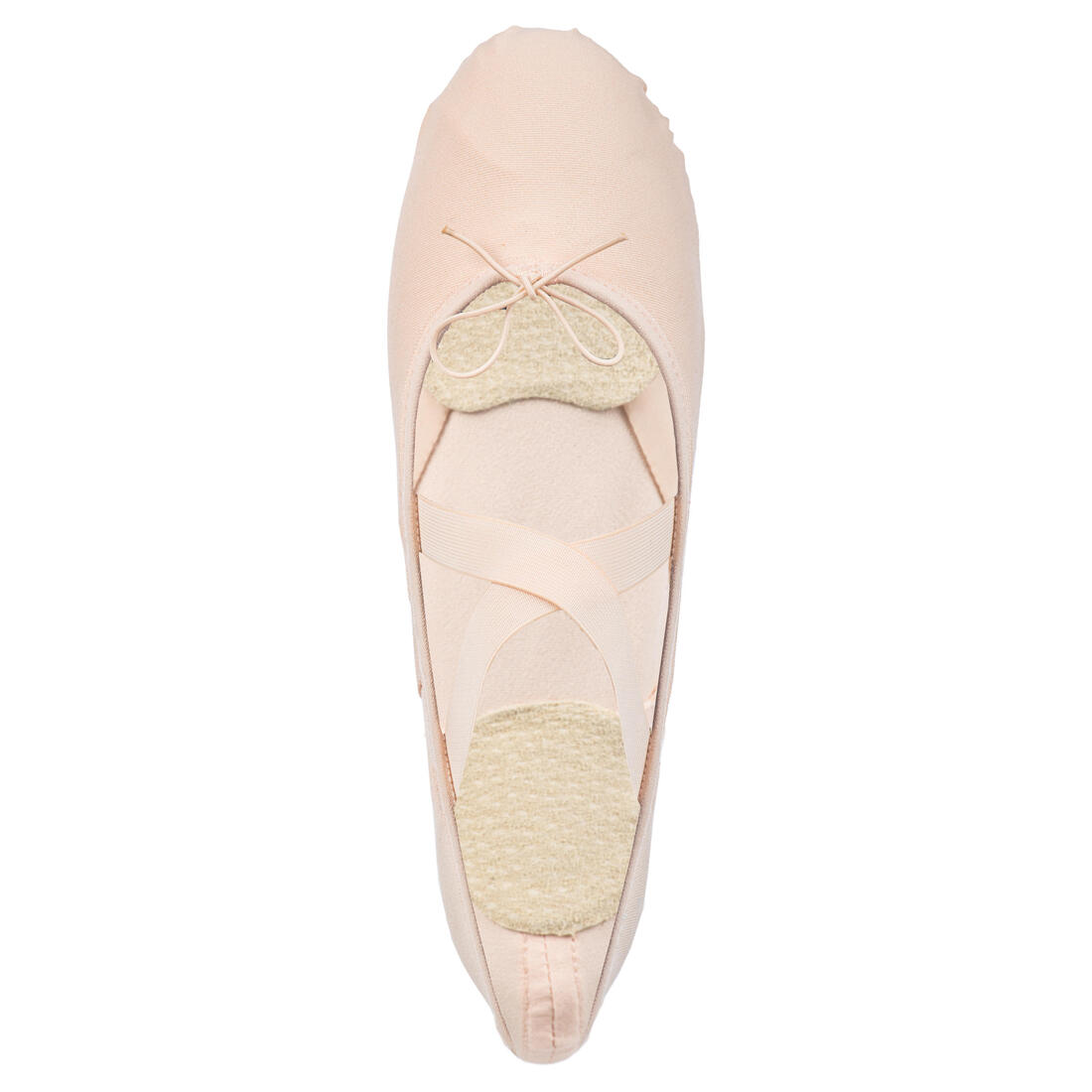 Demi-pointes danse classique bi-semelles en toile stretch saumon tailles 41-42