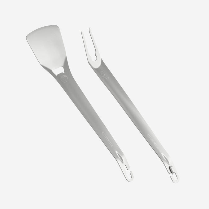 





Kit 2 ustensiles en acier inoxydable, spatule-fourche, pour le camping, photo 1 of 5