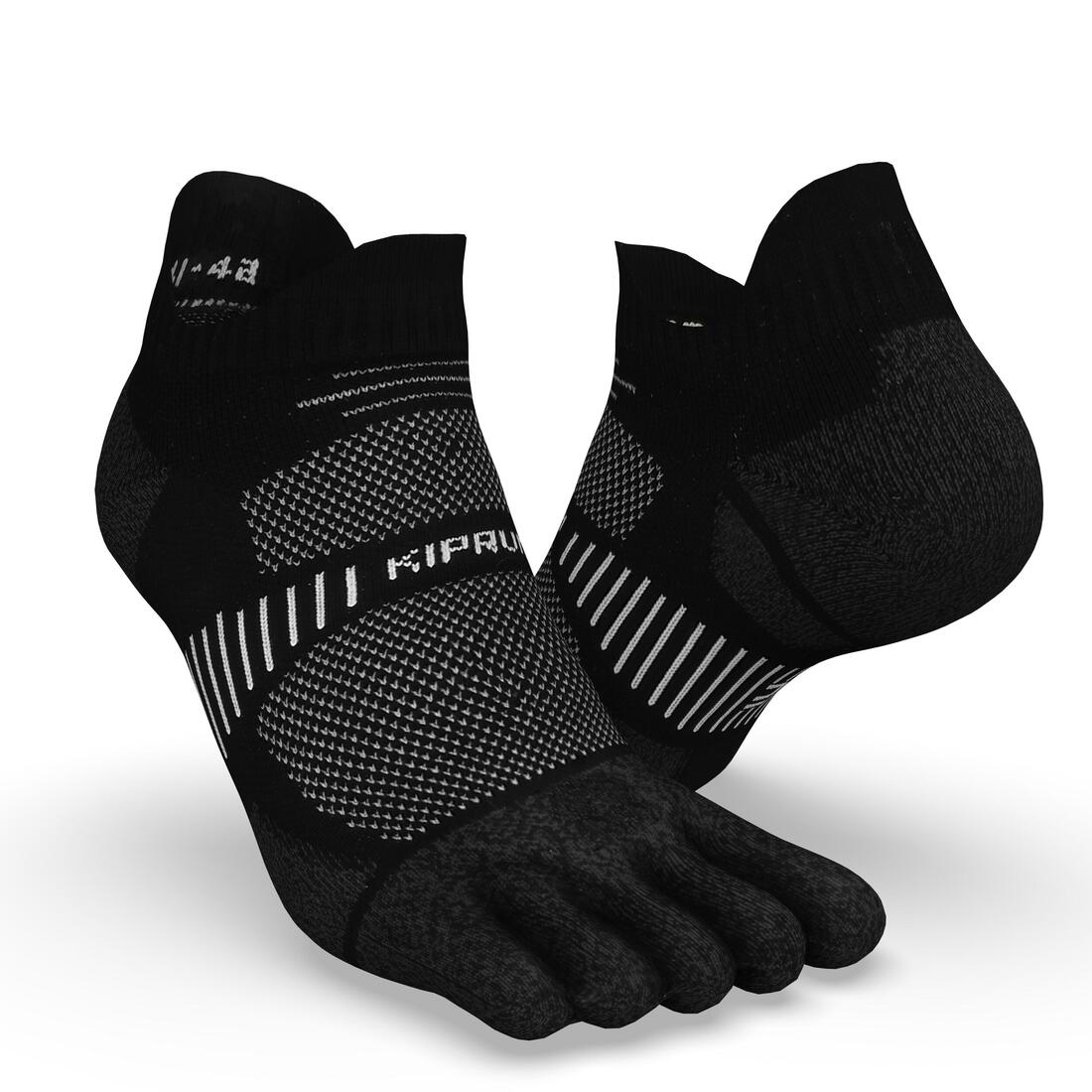 Chaussettes de running KIPRUN run900 5 orteils fines invisibles noires