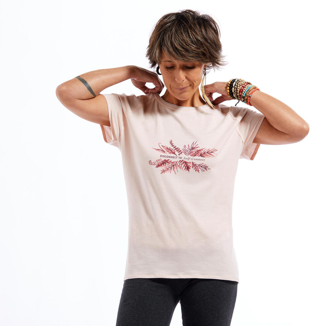 T-shirt yoga doux femme en coton