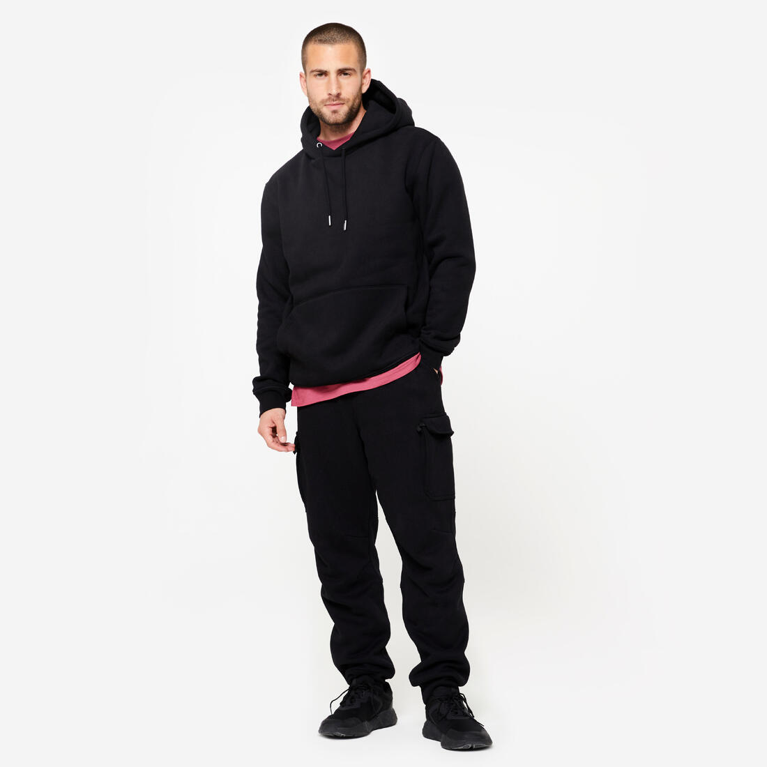 Sweat à capuche Fitness Homme - 520 Noir