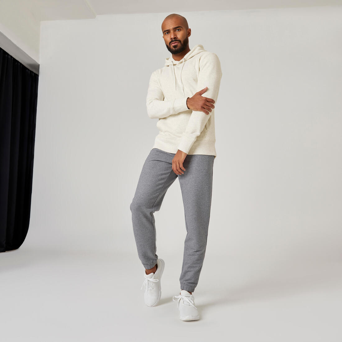 Sweat à capuche Fitness homme - 500 Essentials sépia