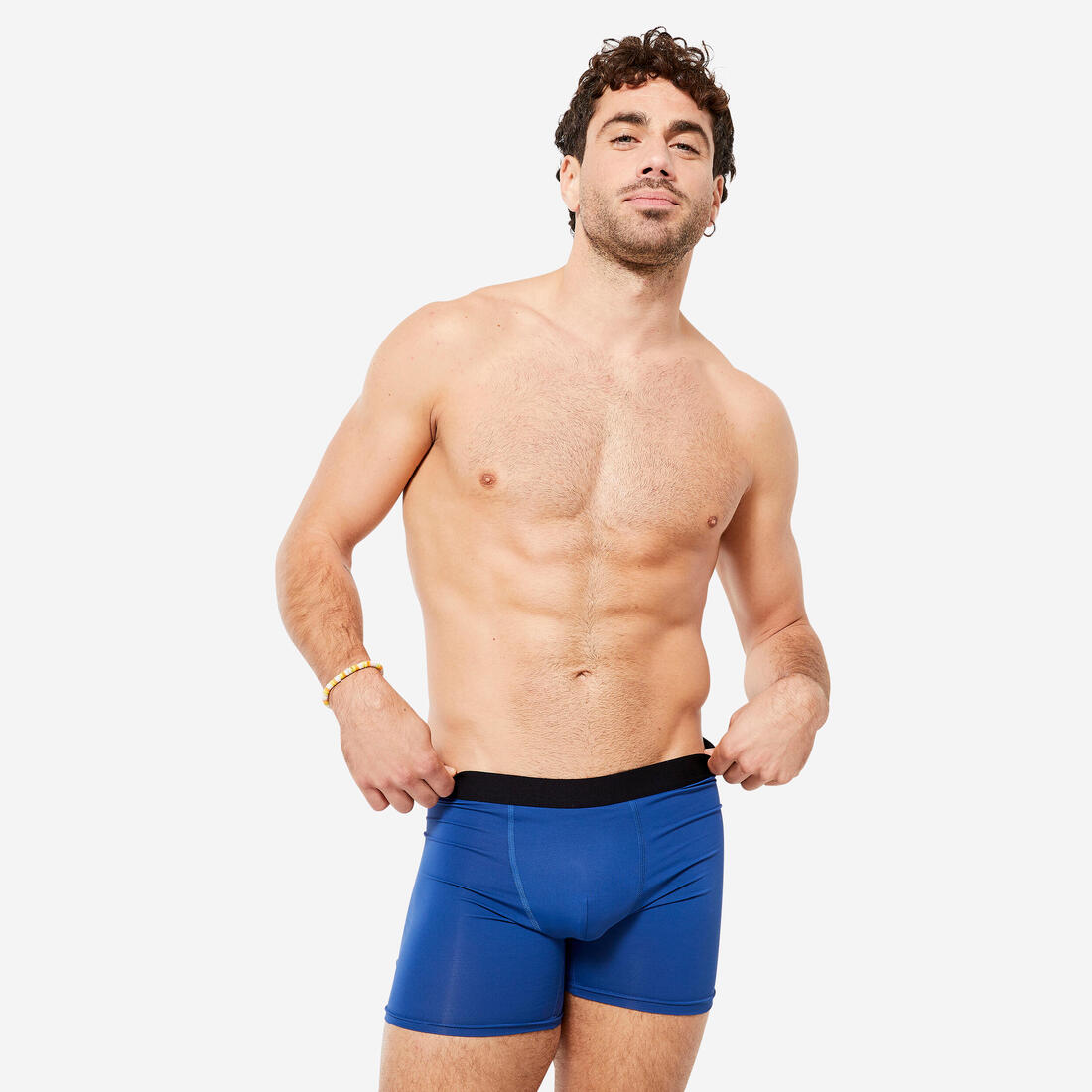 Lot de 3 boxers respirants en microfibre Homme, Bleu foncé/bleu/kaki