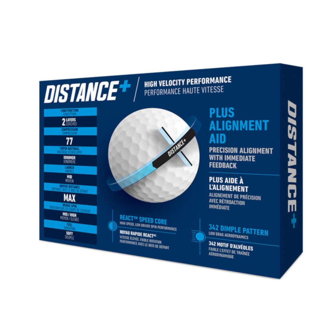 Balles golf x12 - TAYLORMADE Distance+ blanc