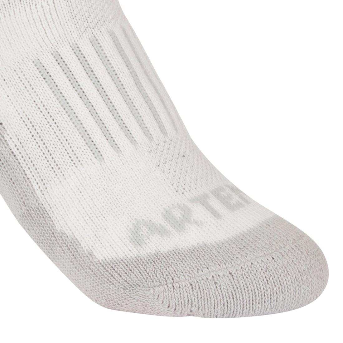 CHAUSSETTES DE SPORT ENFANT HAUTES ARTENGO RS 500 NOIR BLANC GRIS LOT DE 3