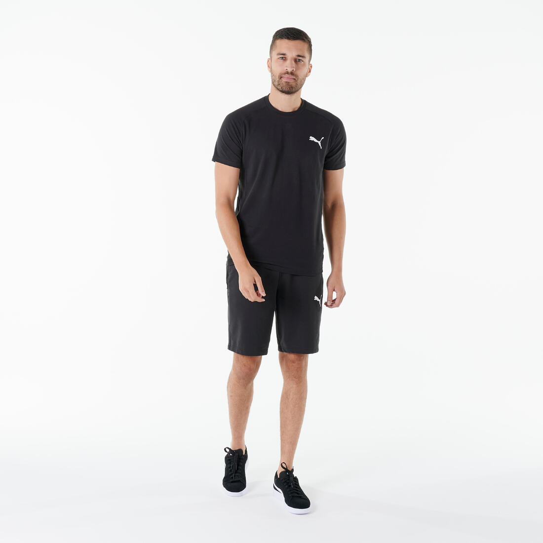 T-shirt PUMA fitness manches courtes coton homme noir