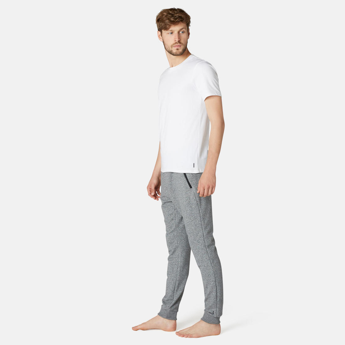 Pantalon jogging  Fitness Slim Poches Zippées Gris Foncé