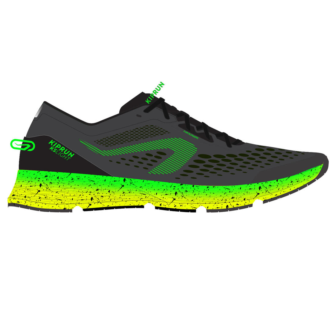 CHAUSSURES DE RUNNING HOMME KIPRUN KSLIGHT NOIR VERT EDITION LIMITEE