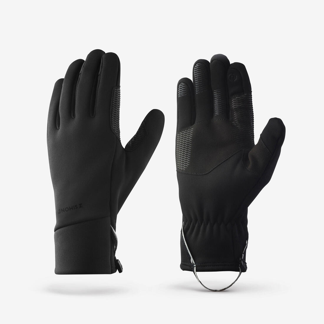 Gants chauds et tactiles de trekking - MT500 noir - adulte