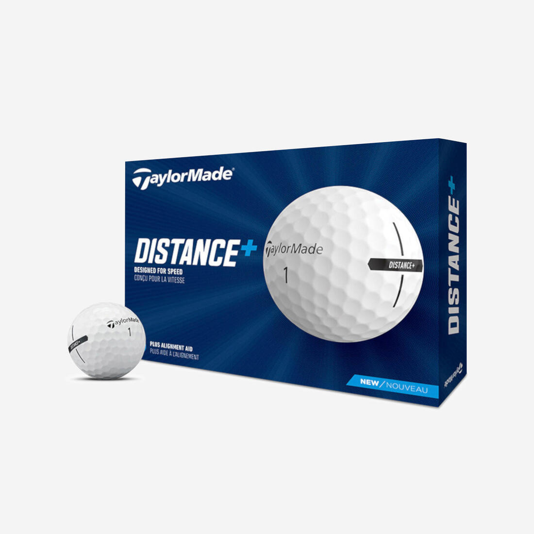 Balles golf x12 - TAYLORMADE Distance+ blanc