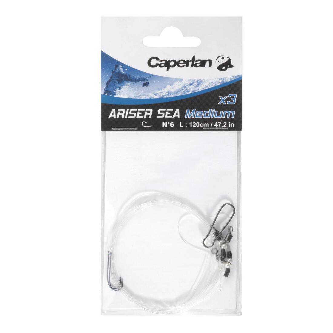 Bas de ligne pêche surfcasting KIT ARISER SEA MEDIUM X3 Hameçon n°6