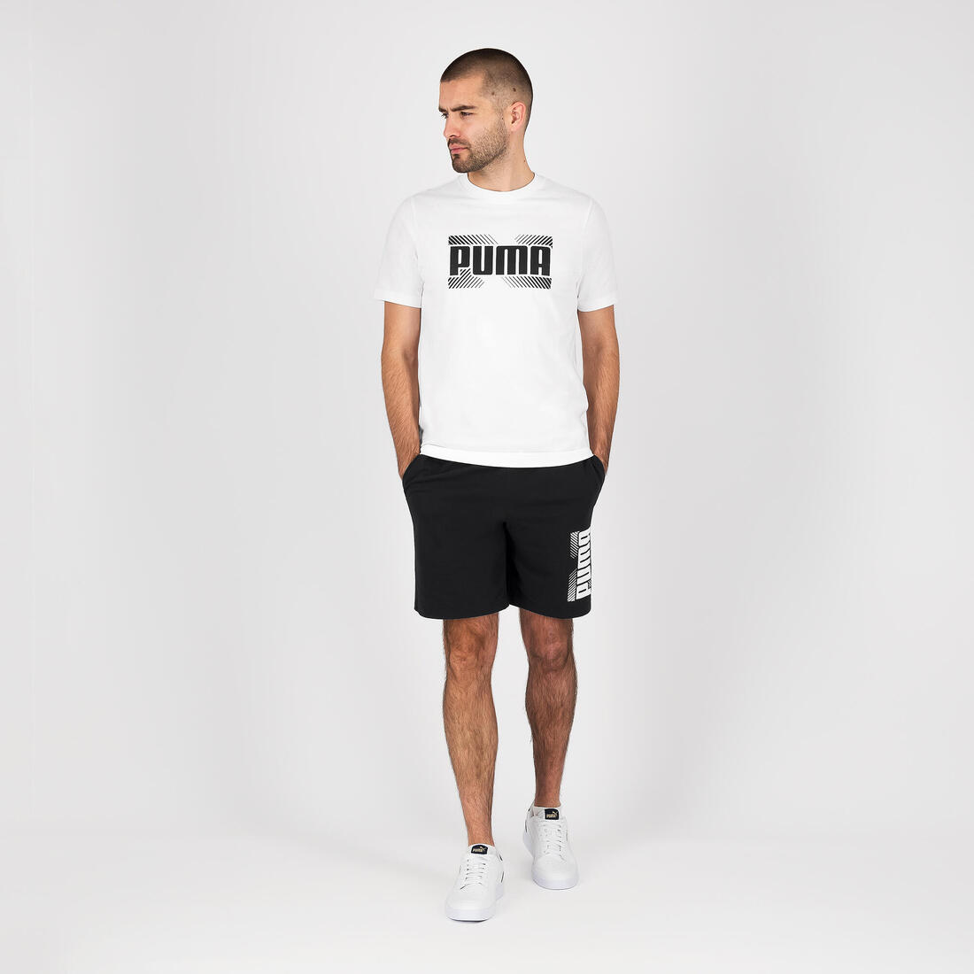 T-shirt PUMA active fitness manches courtes coton homme blanc