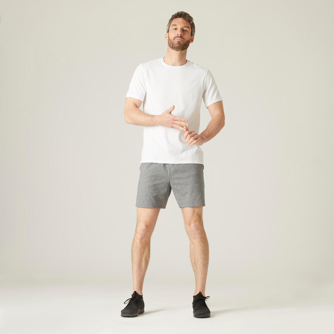 Short court Fitness Homme - 100 gris foncé