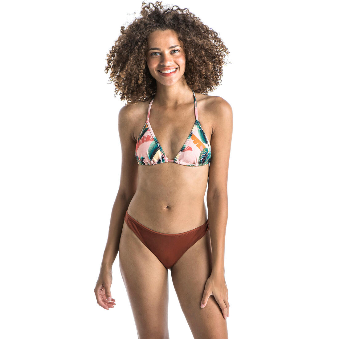 Haut de maillot de bain femme triangle coulissant avec coques mae graphiti