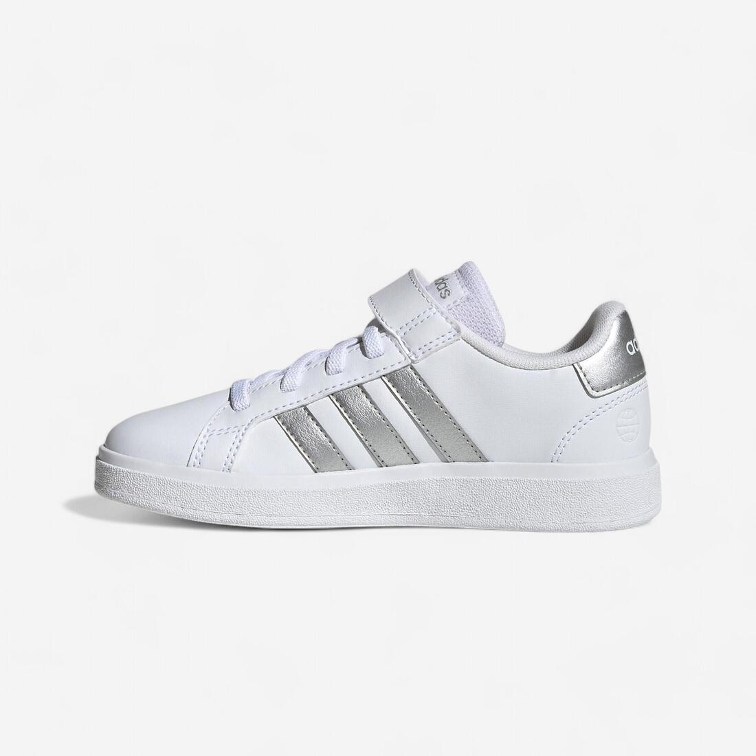 Baskets à scratch enfant - ADIDAS GRAND COURT blanc/nacre