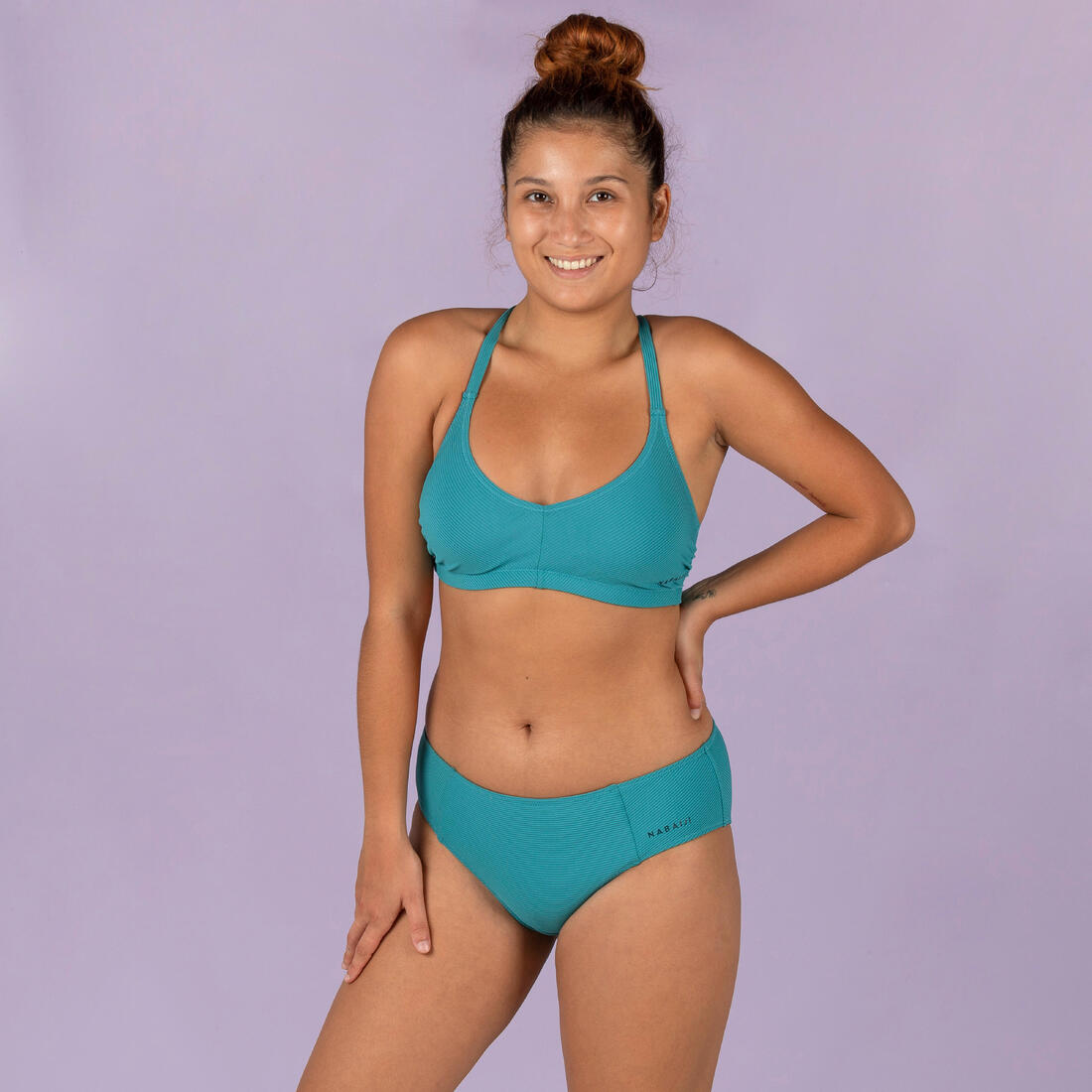 Bas de maillot de bain de natation femme lila simy bleu vert