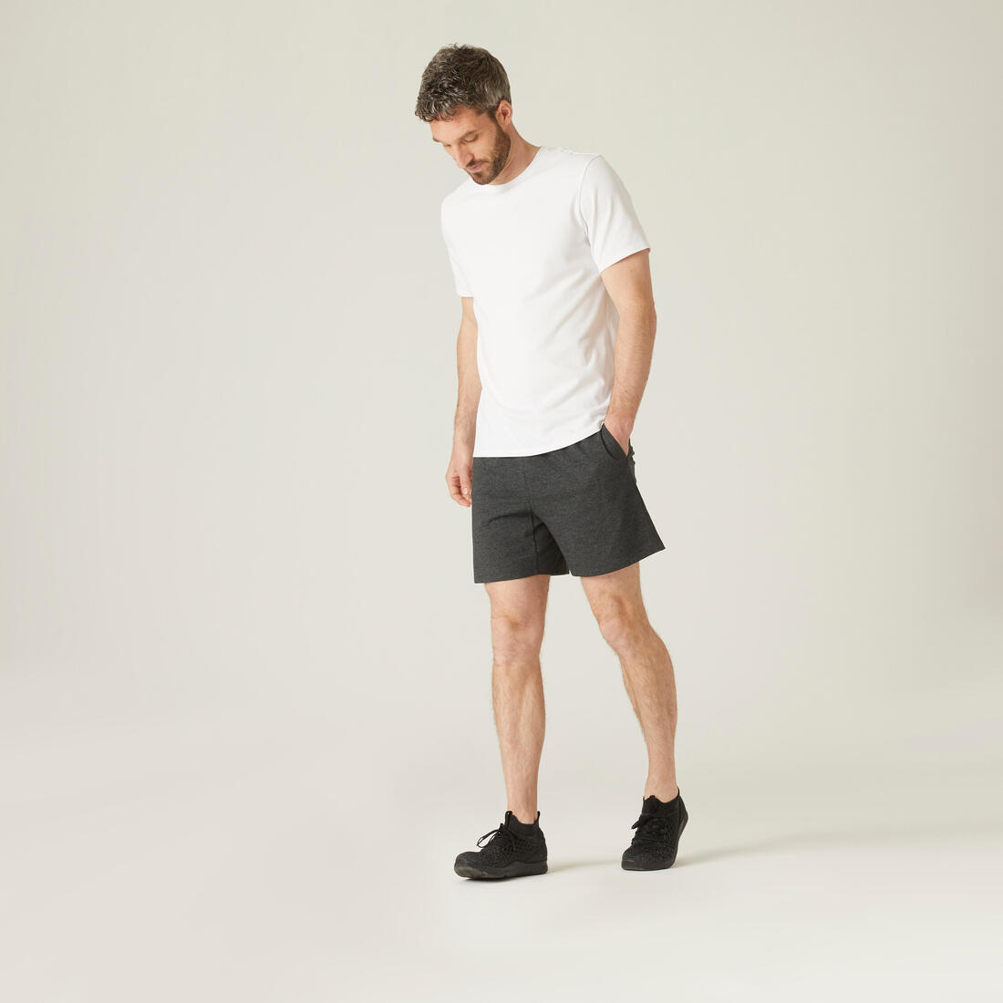 Short court Fitness Homme - 100 gris foncé