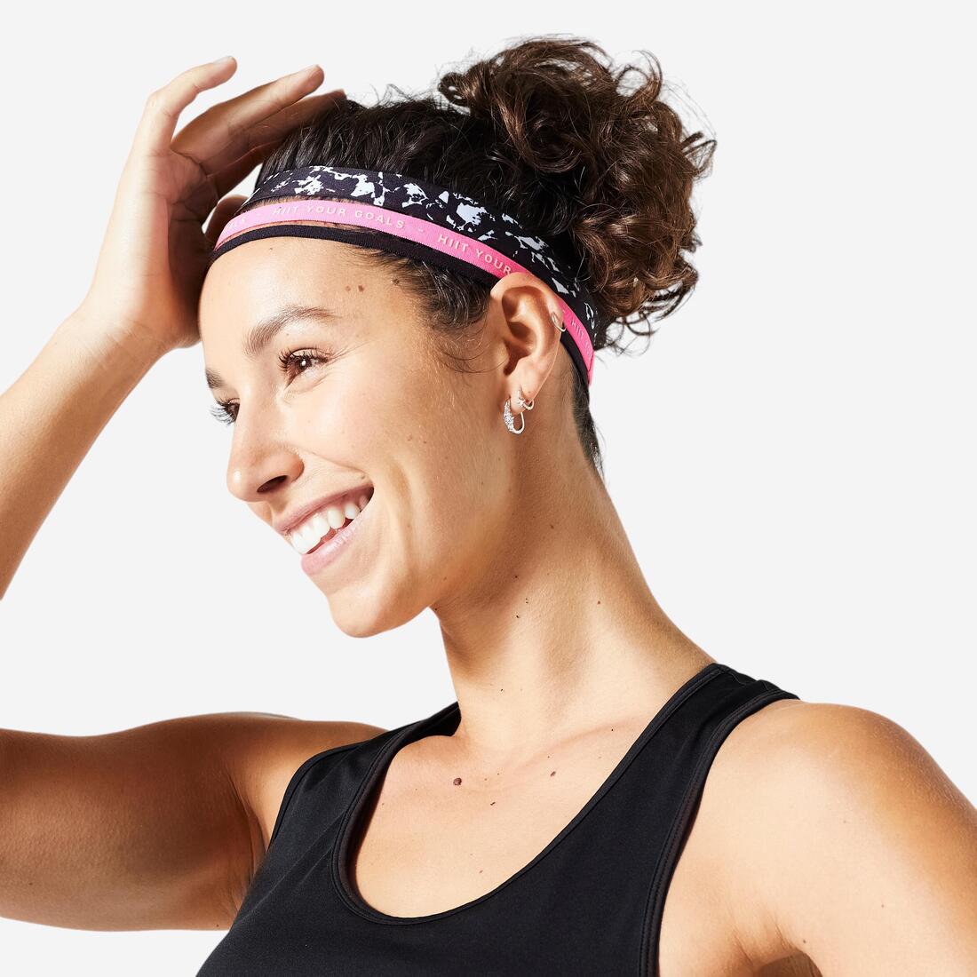 Élastique cheveux fitness cardio training x3  noir et