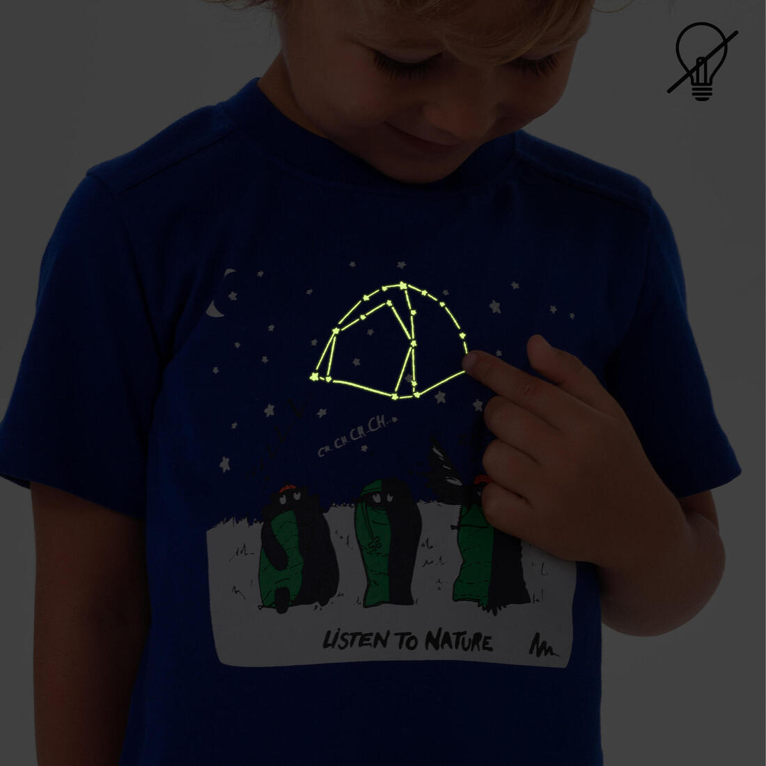 T-shirt de randonnée - MH100 phosphorescent - enfant 2-6 ANS