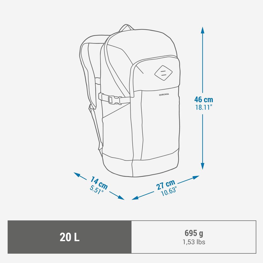 Sac à dos de randonnée 20l - nh arpenaz 500