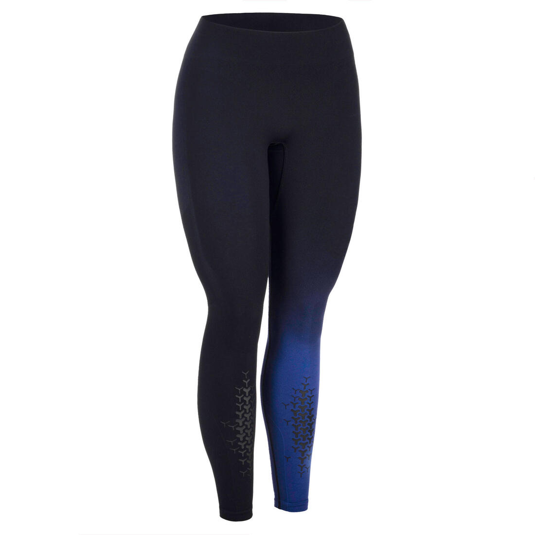 LEGGINGS CROSSTRAINING FEMME  NOIR/BLEU FONCE