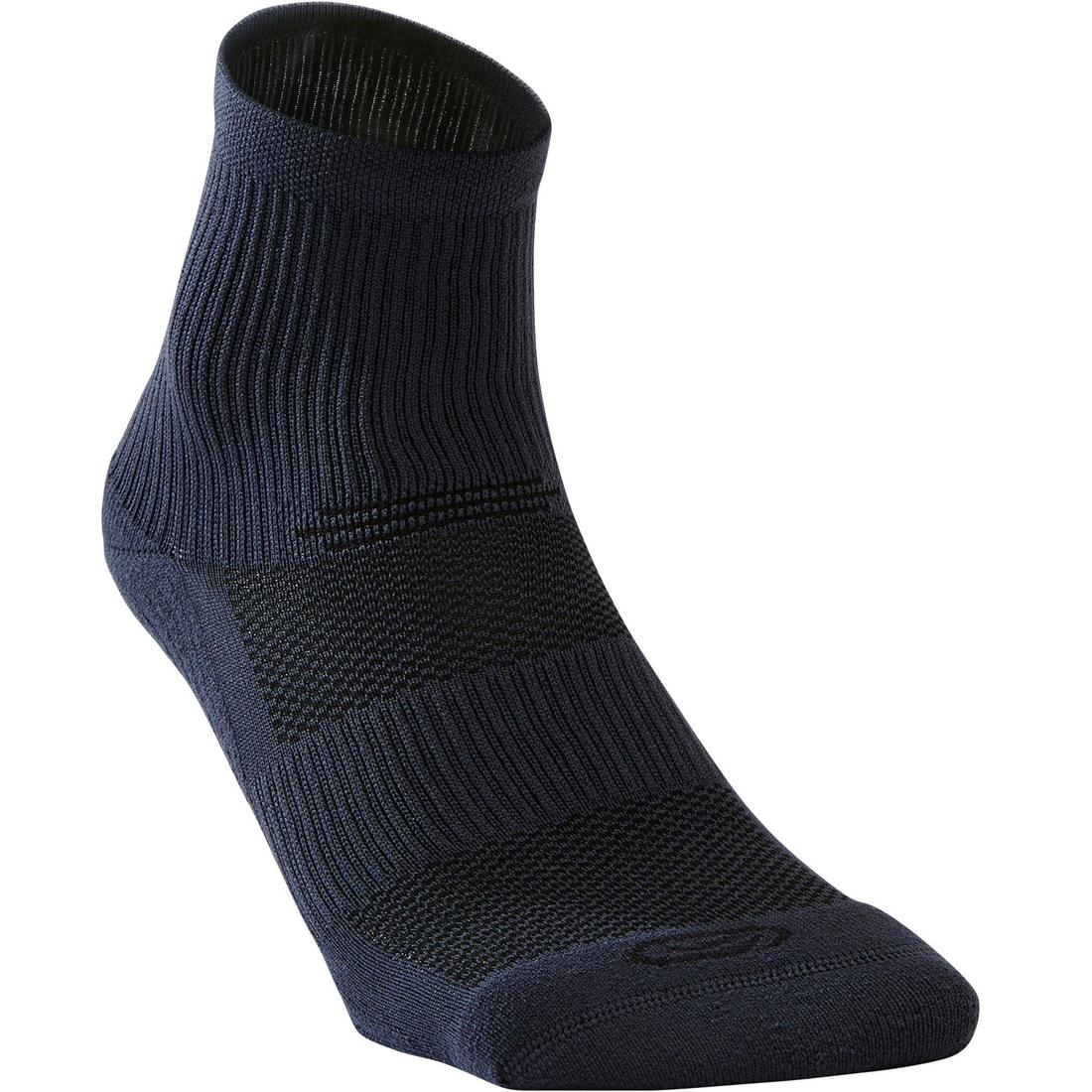 CHAUSSETTES DE RUNNING RUN500 MI-HAUTEURS X2 NOIRES