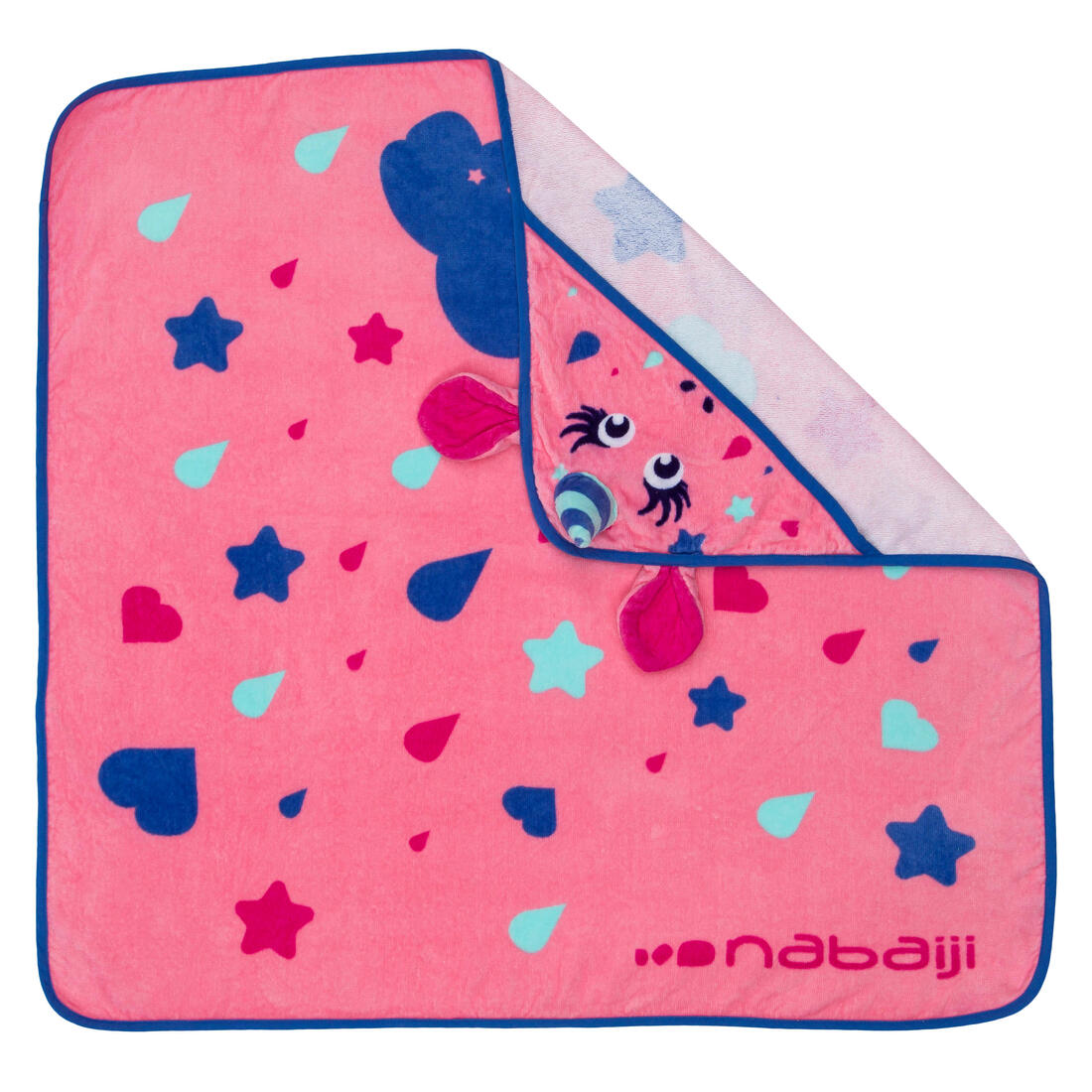 Serviette de bain bébé imprimé Licorne rose avec capuche