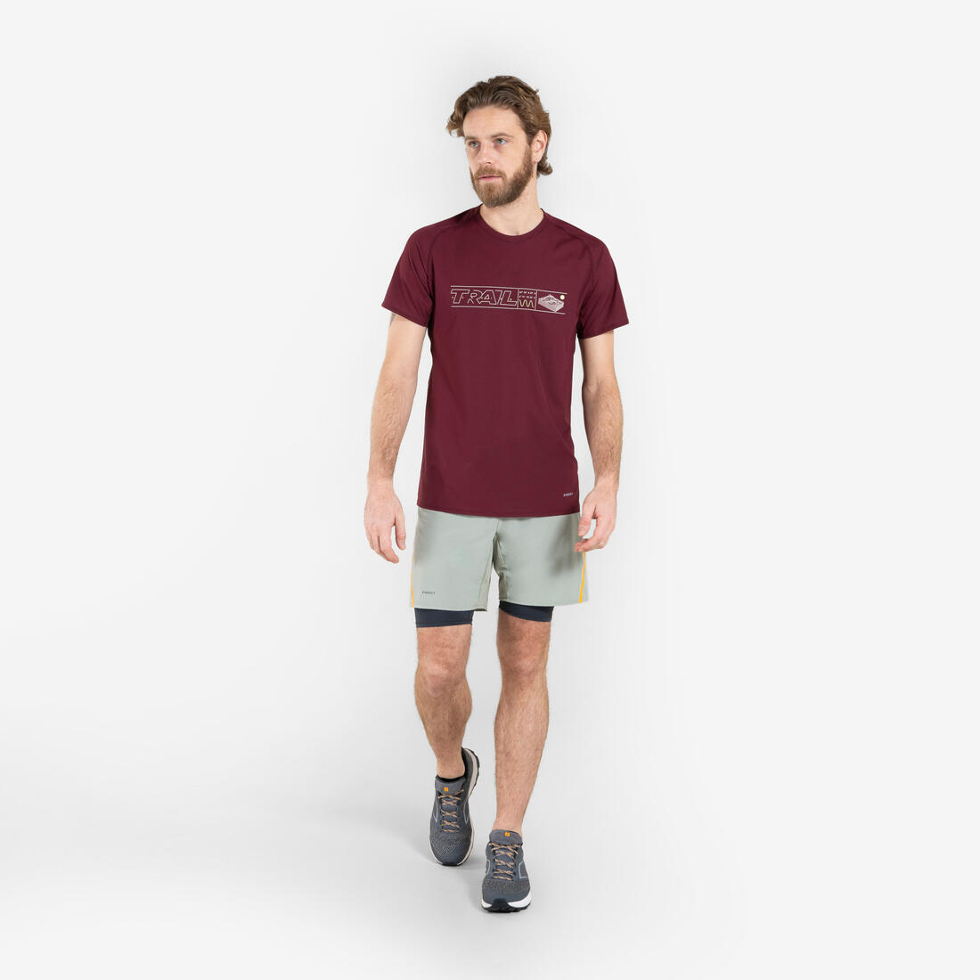 T-shirt de trail running résistant Homme - KIPRUN Run 500 Graph foncé