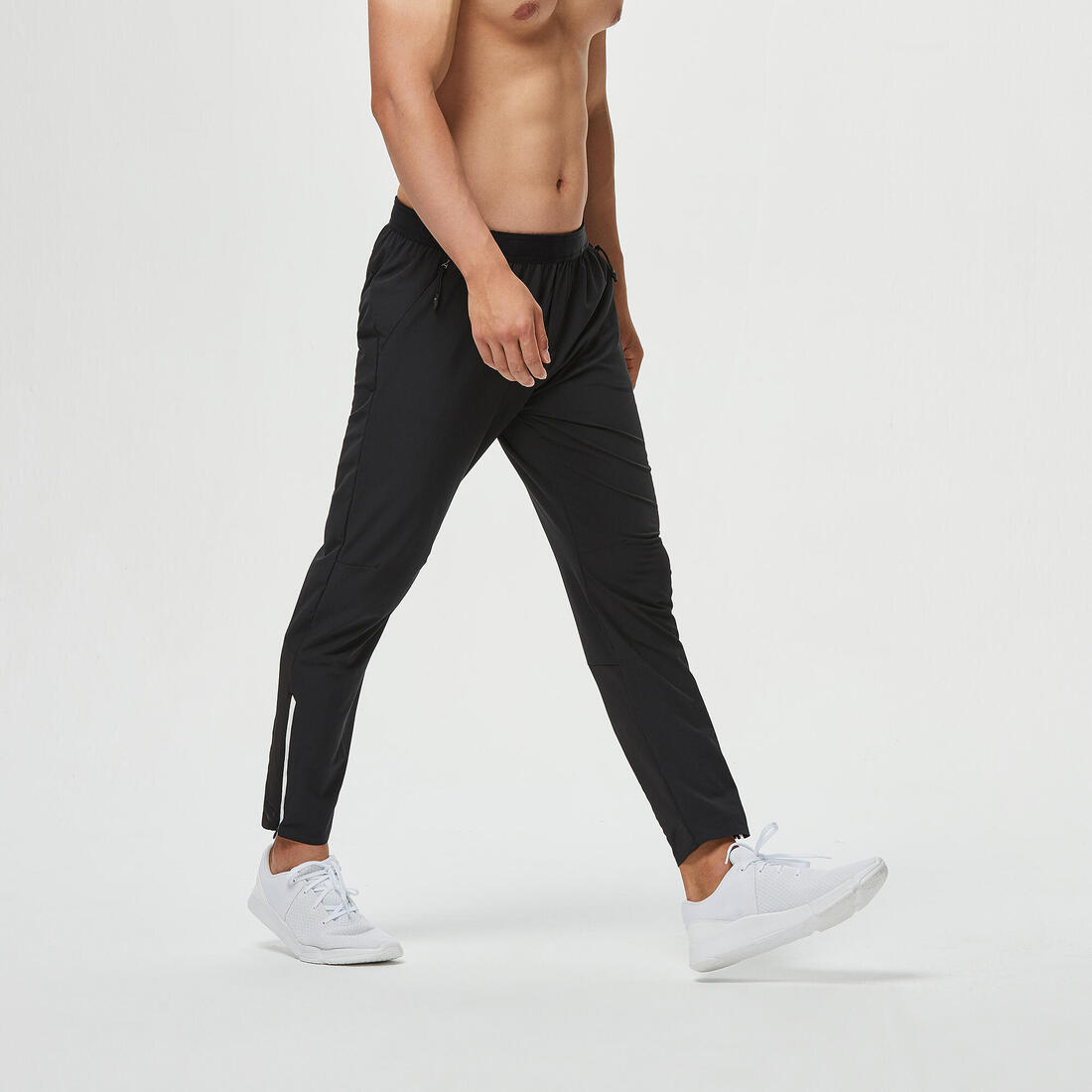 Pantalon de fitness performance respirant slim homme - noir uni