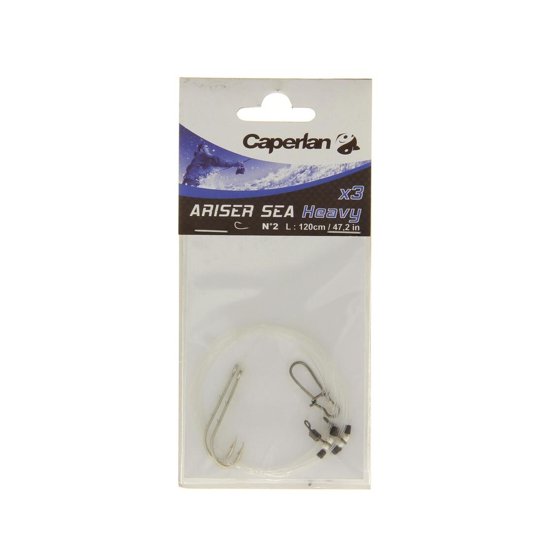 Bas de ligne pêche surfcasting KIT ARISER SEA HEAVY X3  Hameçon  n°2