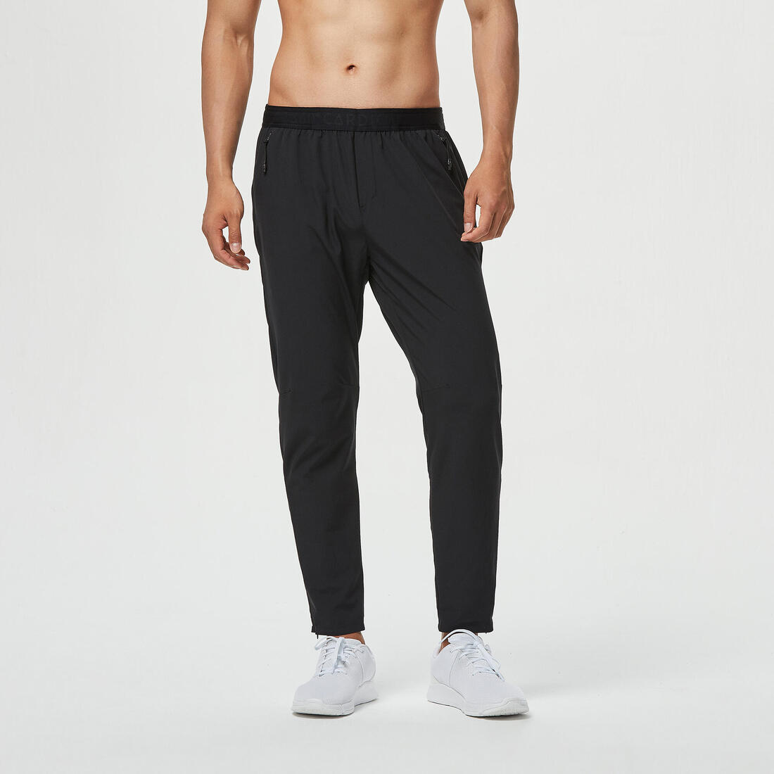 Pantalon de fitness performance respirant slim homme - noir uni