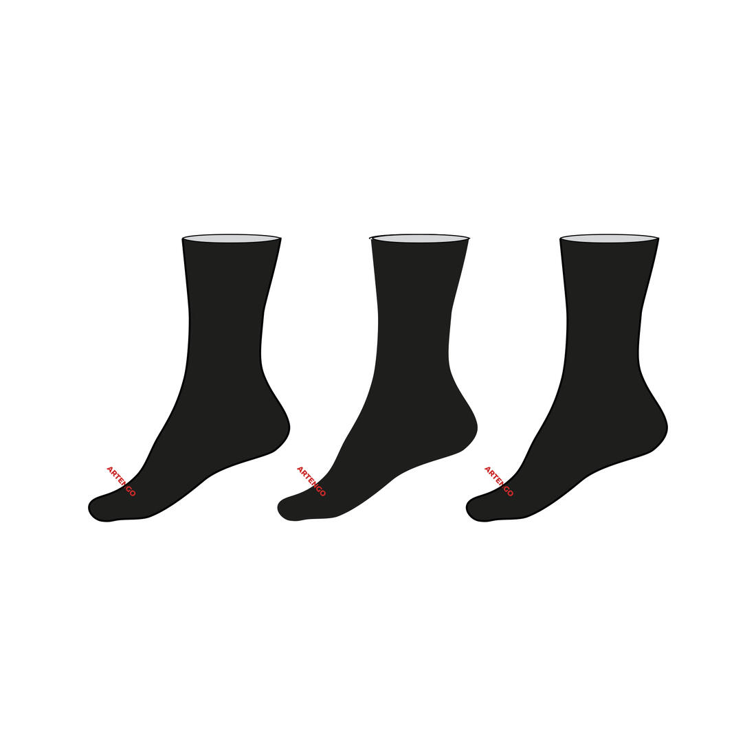 CHAUSSETTES DE SPORT ENFANT HAUTES ARTENGO RS 160 BLANC MARINE LOT DE 3